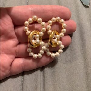 BaubleBar Gold and Cream Pearl Earrings